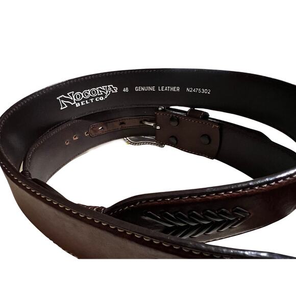 Nocona Unisex Brown Western Belt N2475302 Concho Woven Size 46 - Picture 3 of 7